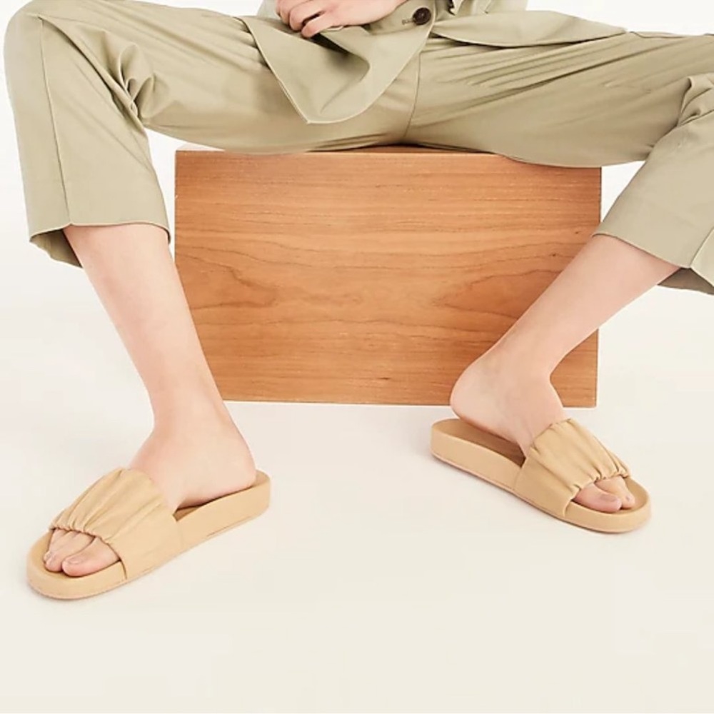J. Crew Pacific Scrunchie-Strap Slide Sandals